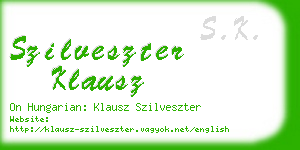 szilveszter klausz business card